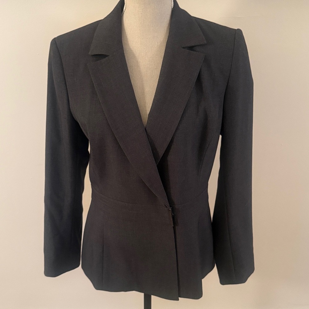 Calvin Klein Women’s Gray Blue Suit Jacket Size 8 Stretch Style